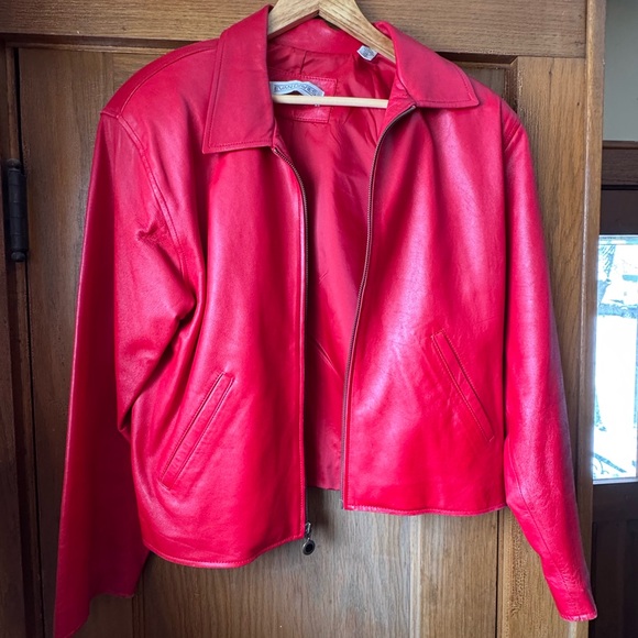 Evan Davies Jackets & Blazers - Red Leather Jacket